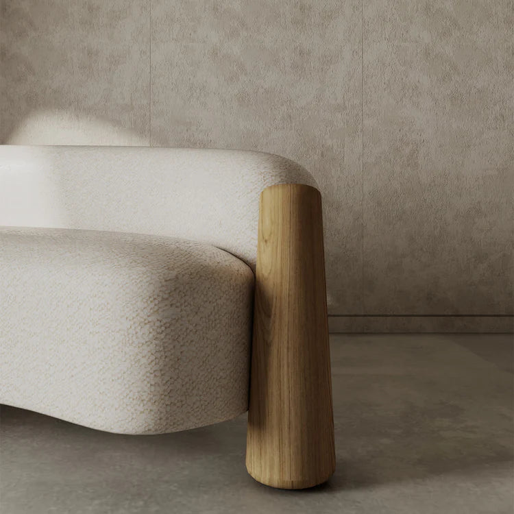 Golfo White Curved Sofa