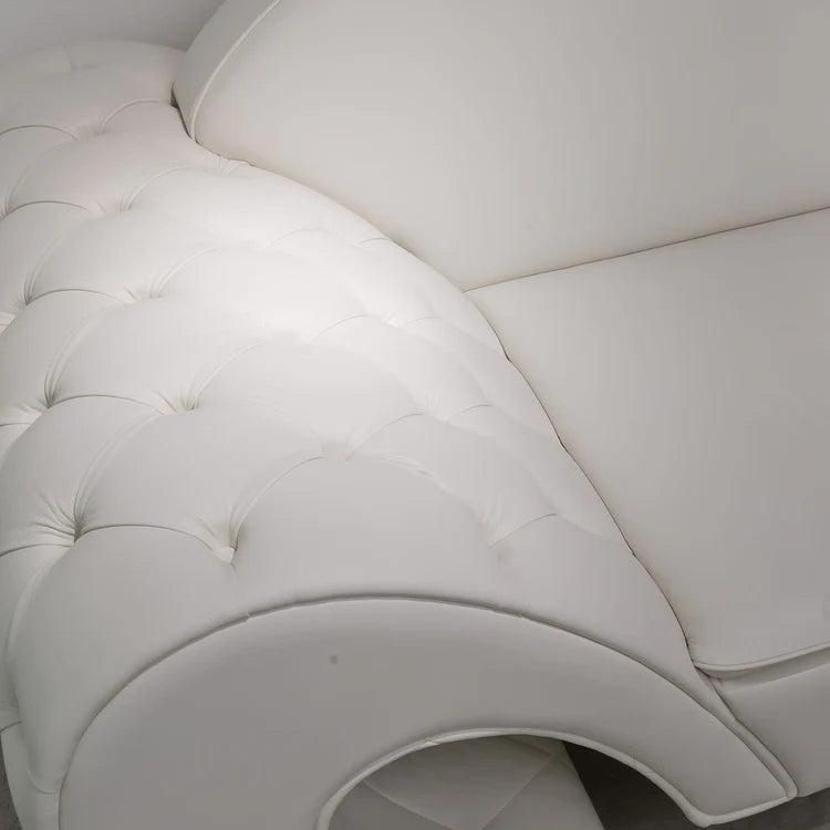 White Capitonné Sofa