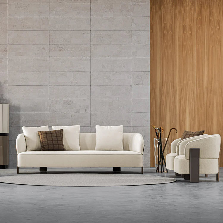 Diamante Glamour Beige Fabric Sofa