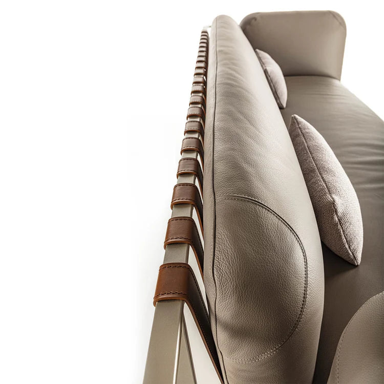Sydney Beige Leather Sofa