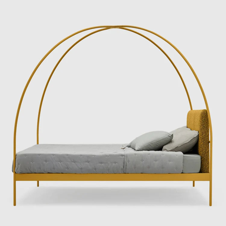 Volta Yellow Iron Canopy Double Bed by Mario Scairato