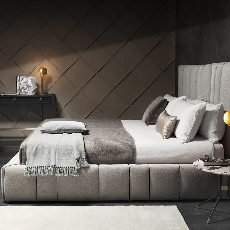 Italo Gray Textile Bed