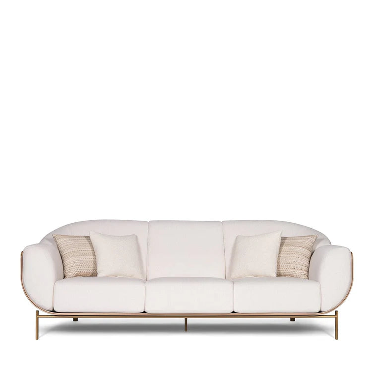 Baidà White Bouclé 3-Seater Sofa
