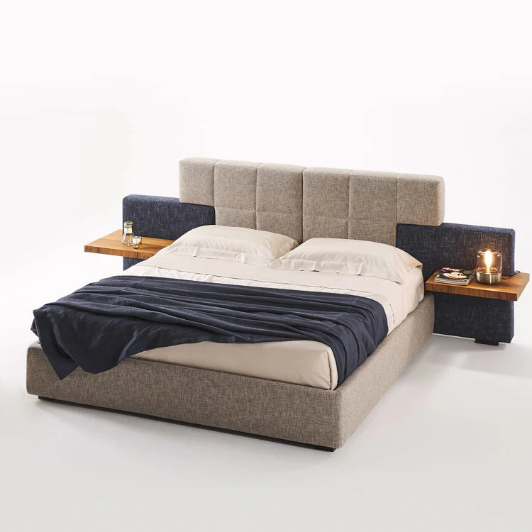 Elba Blue & Gray Double Bed
