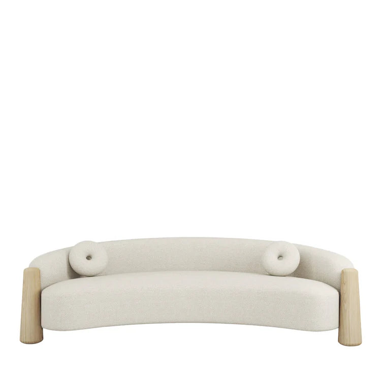 Golfo White Curved Sofa