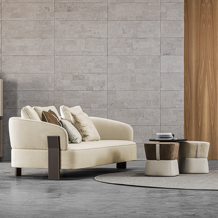 Diamante Glamour Beige Fabric Sofa