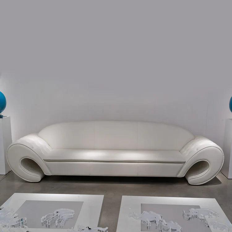 White Capitonné Sofa