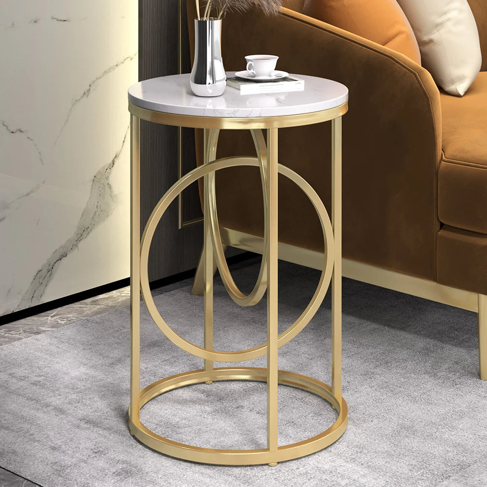 Modern White Marble Side Table