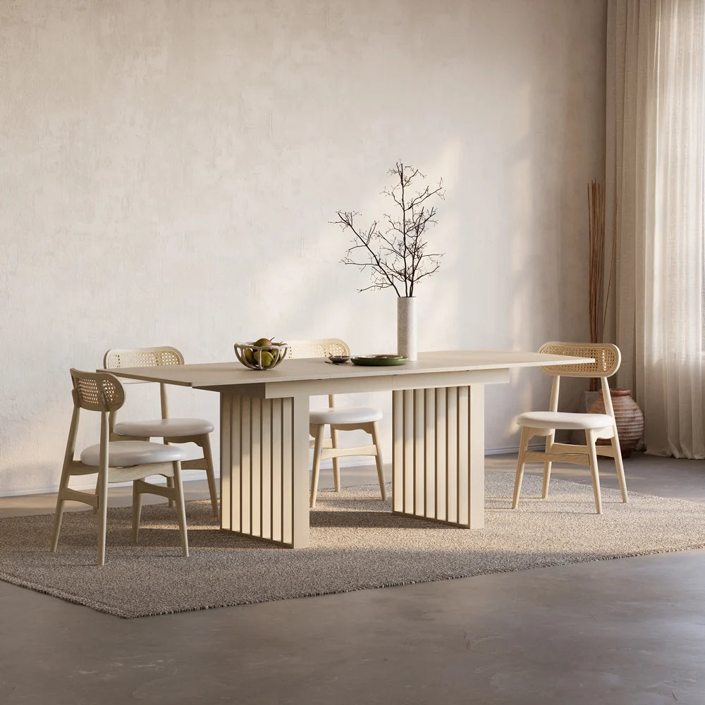 Japandi Whitewash Dining Table