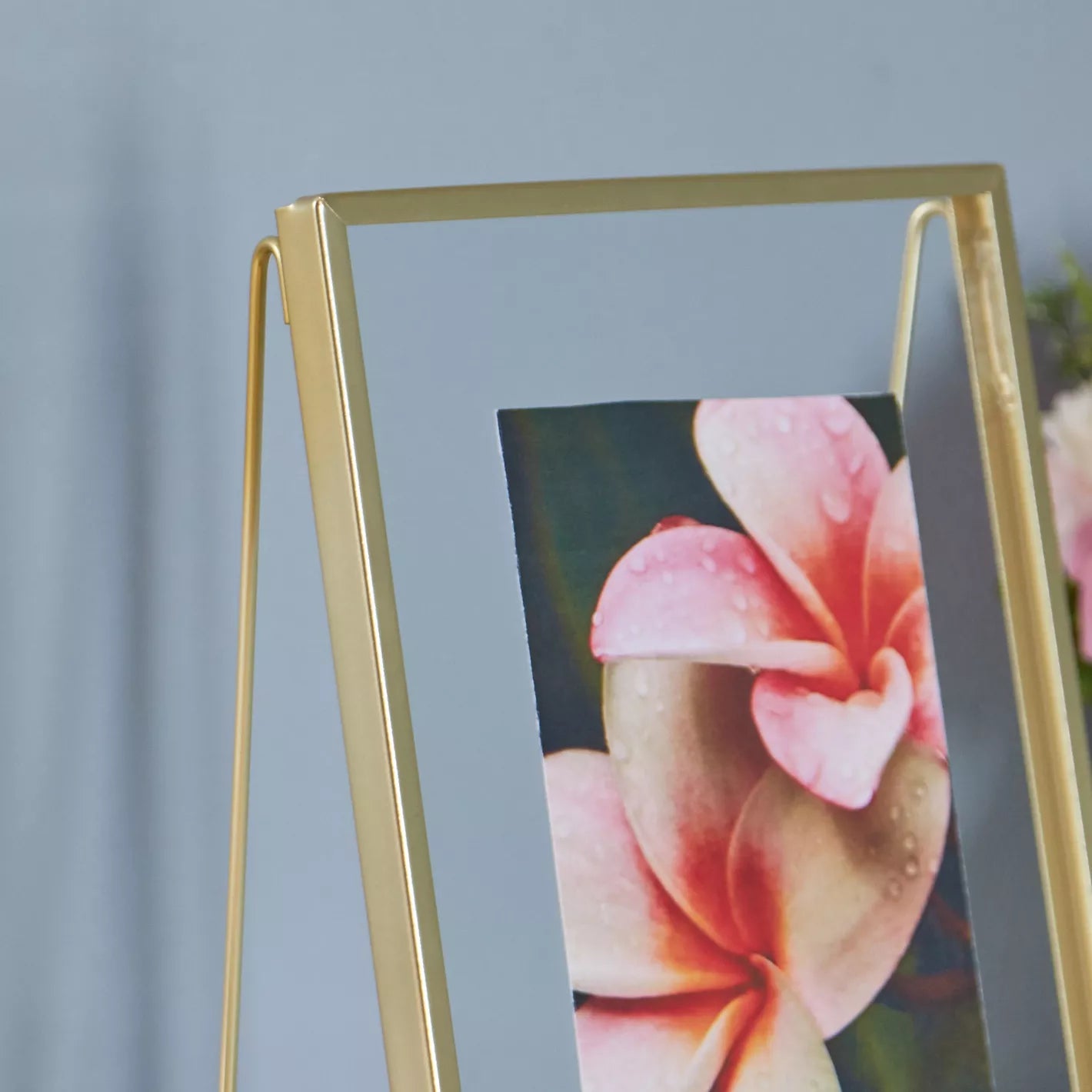 Wedged Matte Brass Photo Display - 5x7 inches