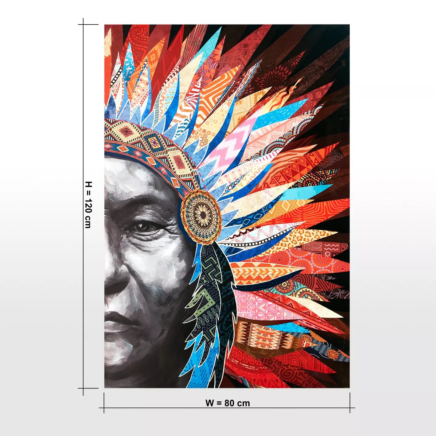 Tribal Courage 2-Piece Canvas Wall Art Set - 80x120 cm