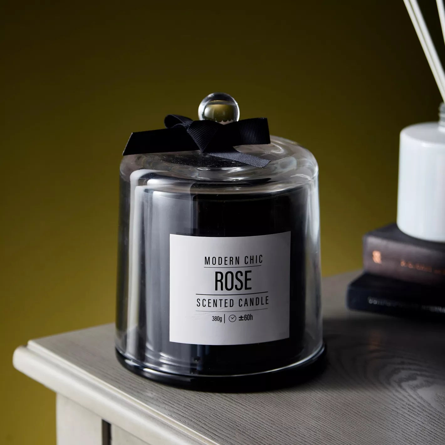 Modern Chic Rose Bell Jar Candle - 60 h