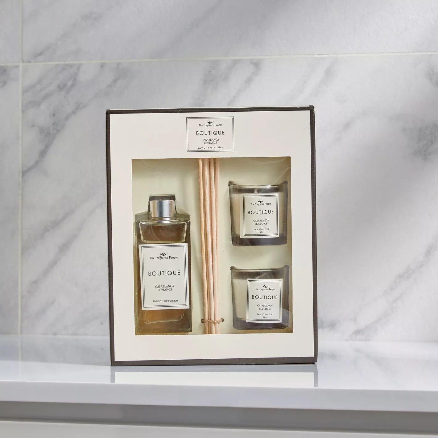 Boutique Casablanca Romance Reed Diffuser and Votive Gift Set