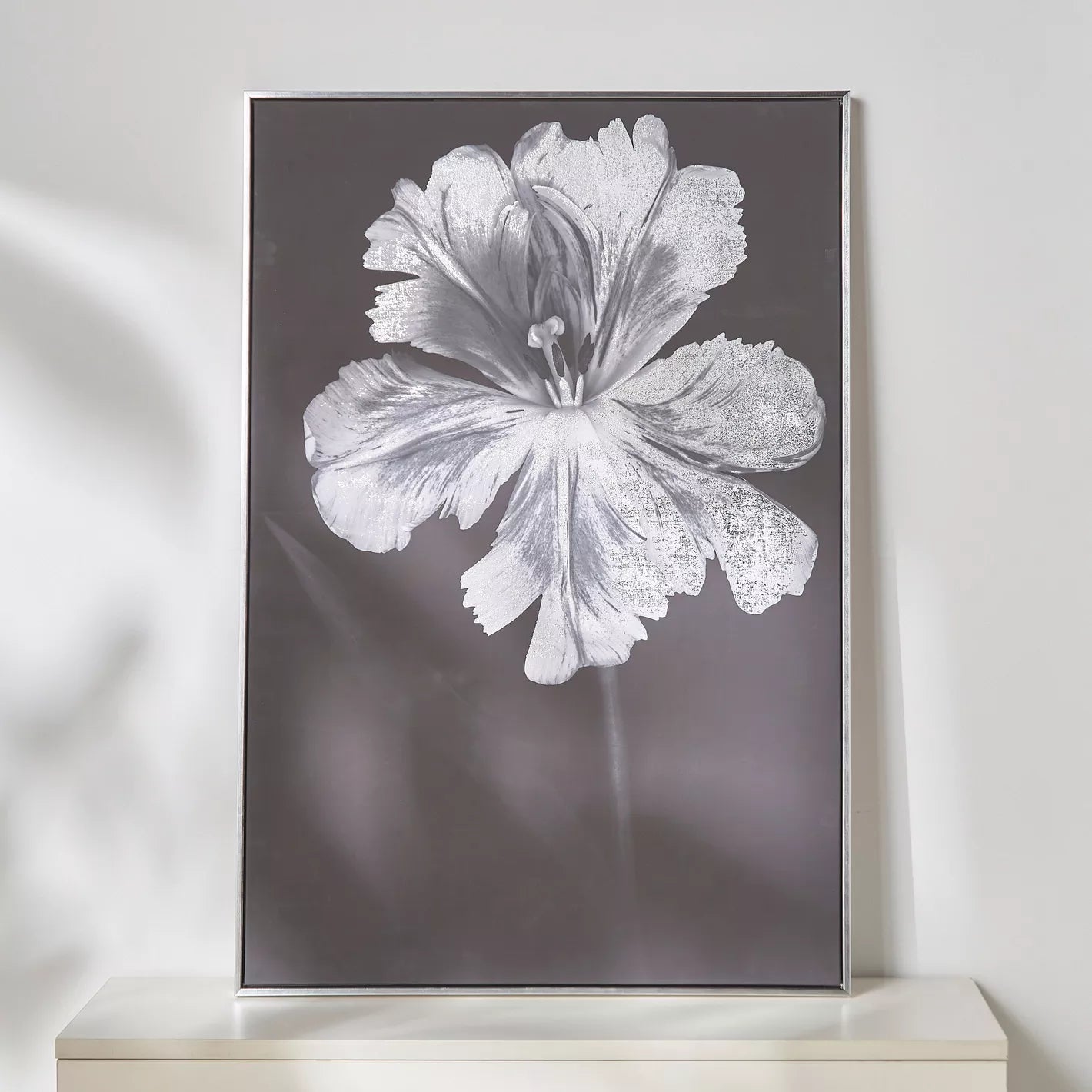 Mono Bloom Framed Canvas Wall Art - 83x123 cm