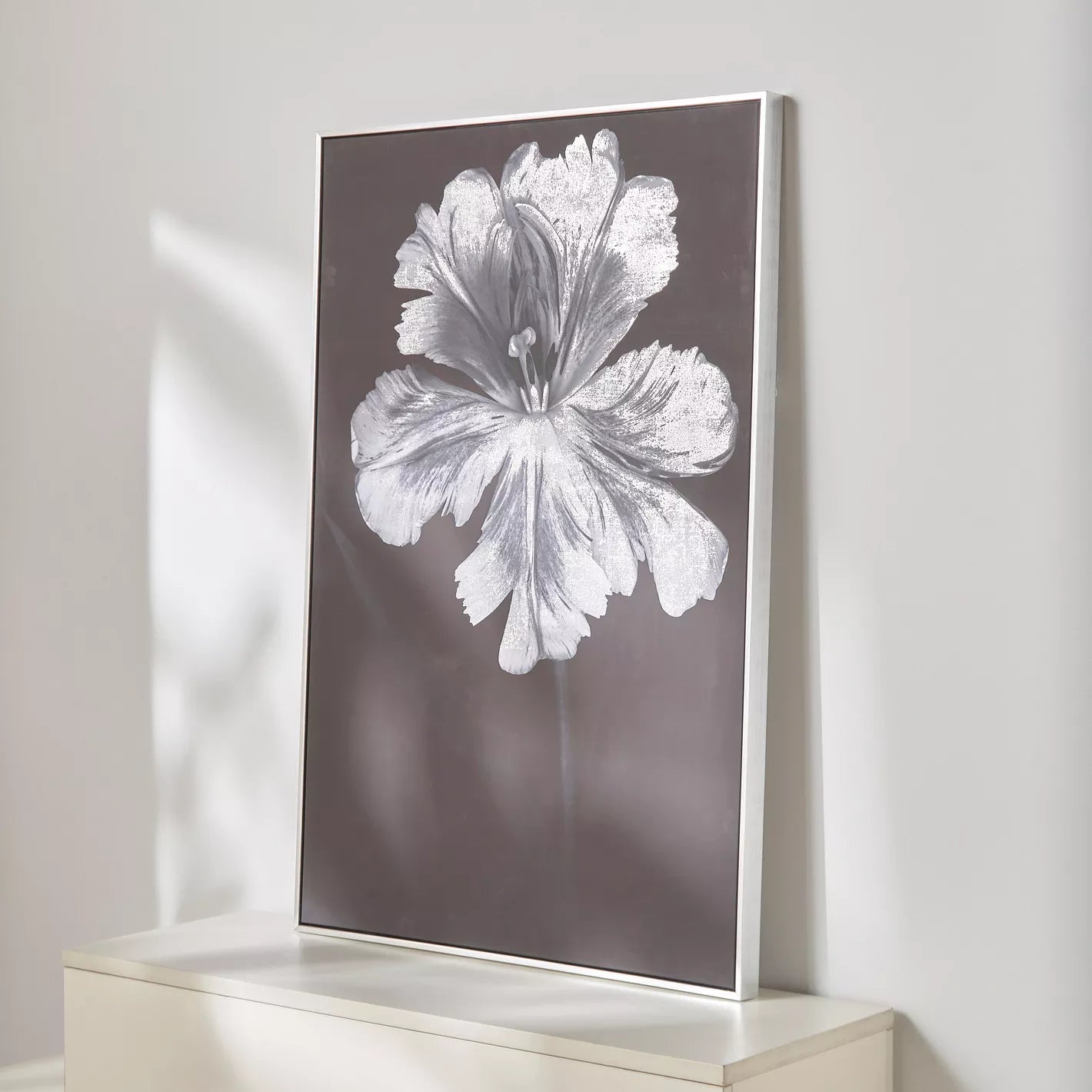 Mono Bloom Framed Canvas Wall Art - 83x123 cm