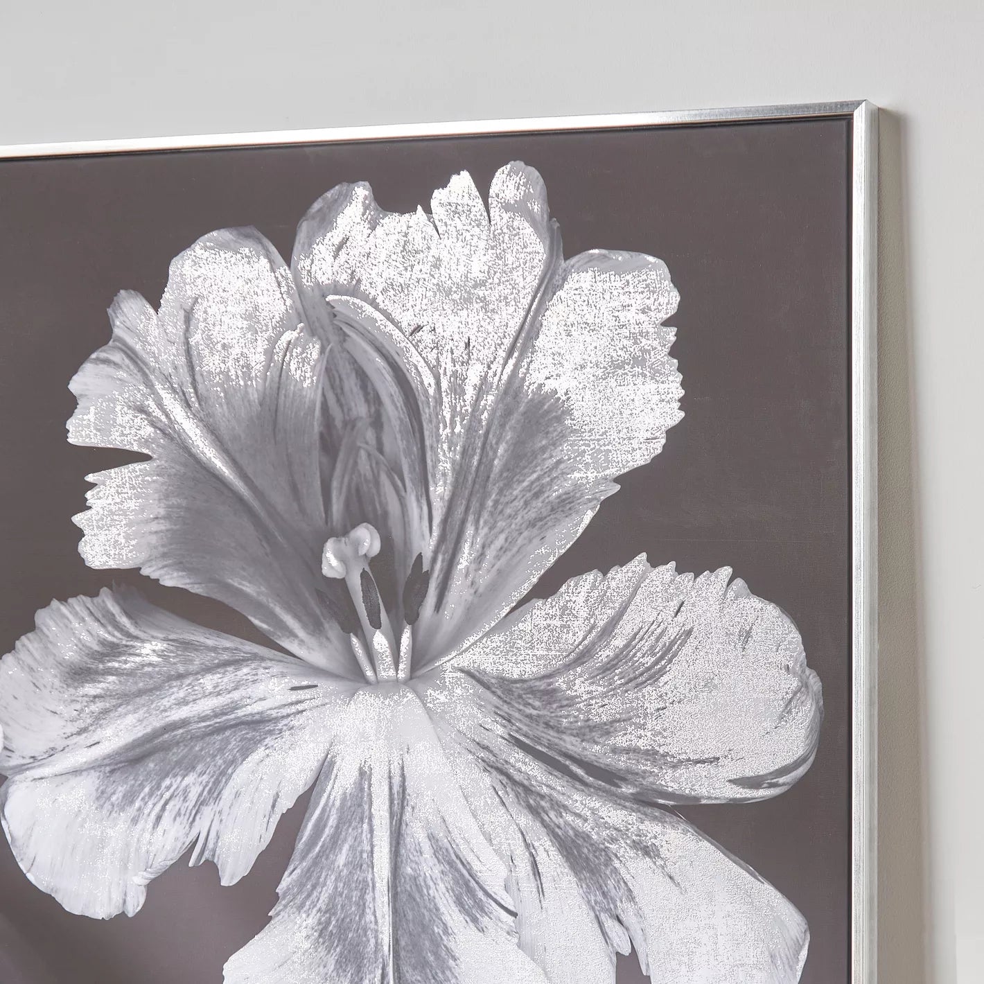 Mono Bloom Framed Canvas Wall Art - 83x123 cm