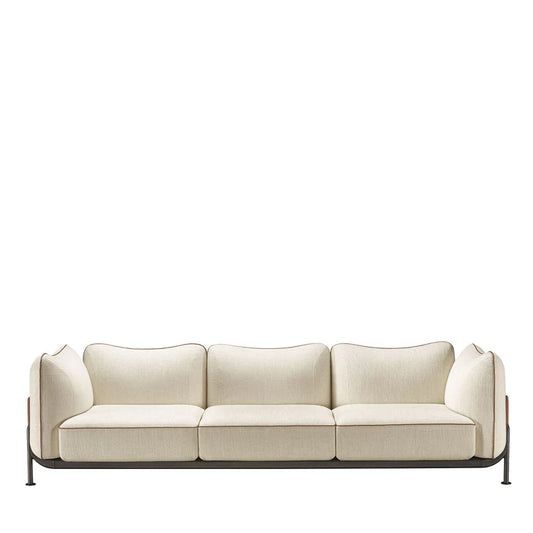 Tasca Three-Seater Bogardine White Sofa