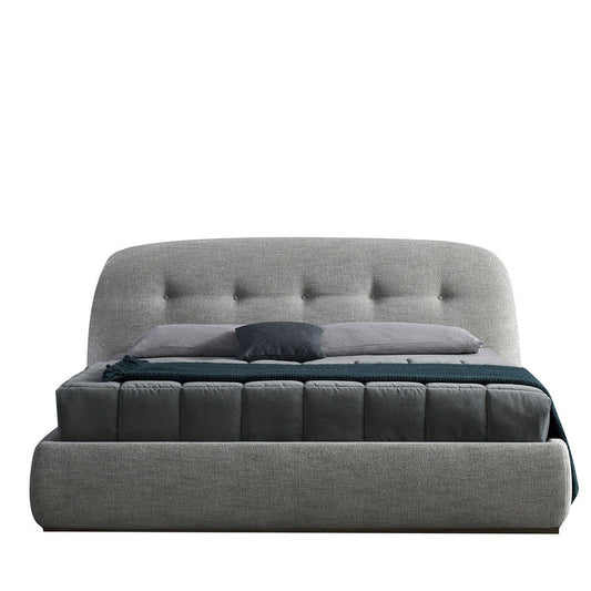 Sophie King-Size Gray Buttoned Headboard Bed