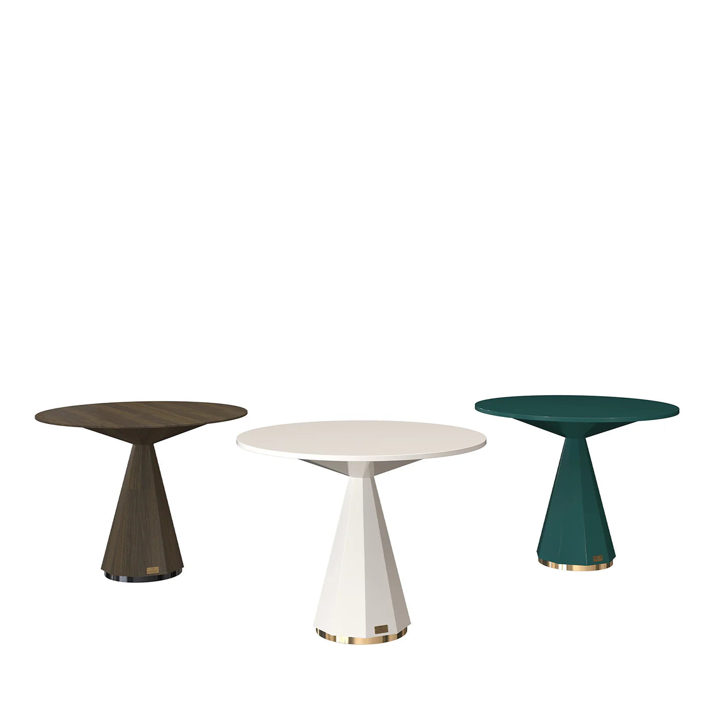 Round White Lacquered Wood Bistro Side Table