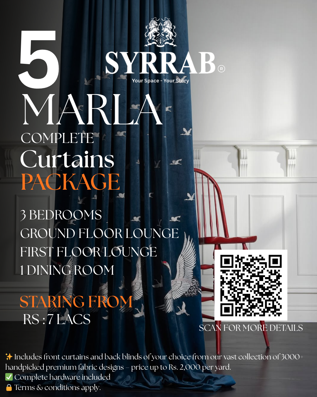 5 Marla Curtains Package