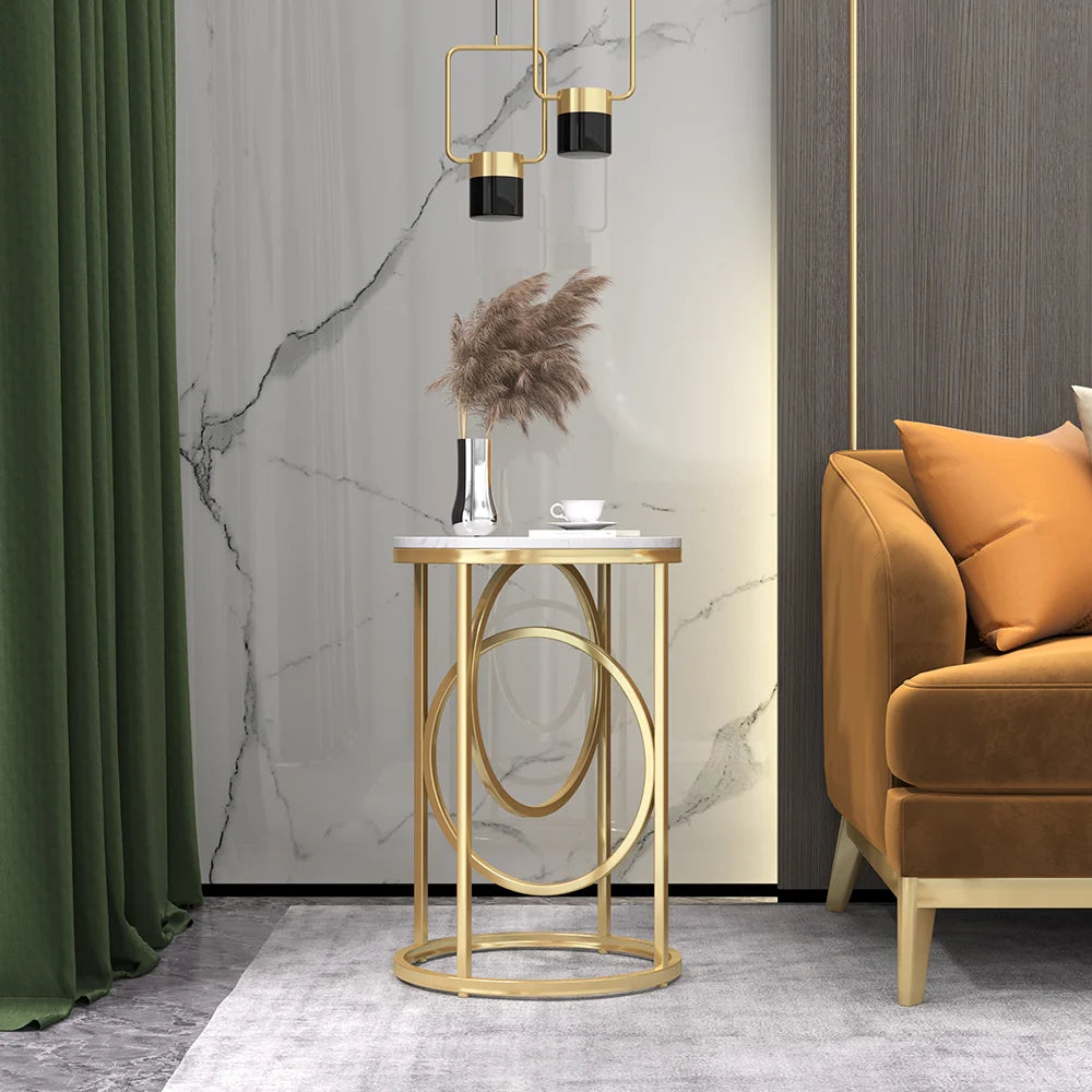 Modern White Marble Side Table