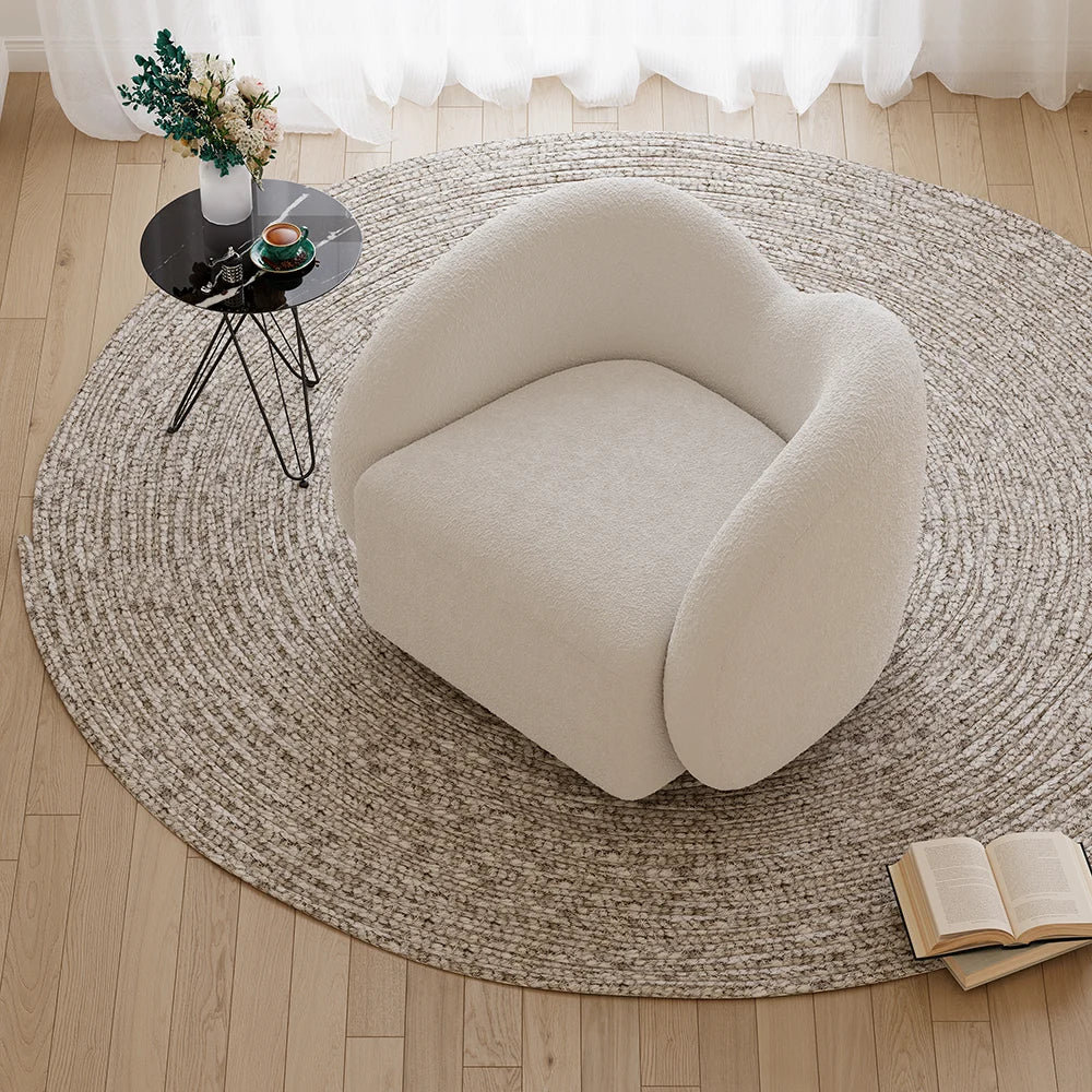 Modern White Swivel Accent Chair