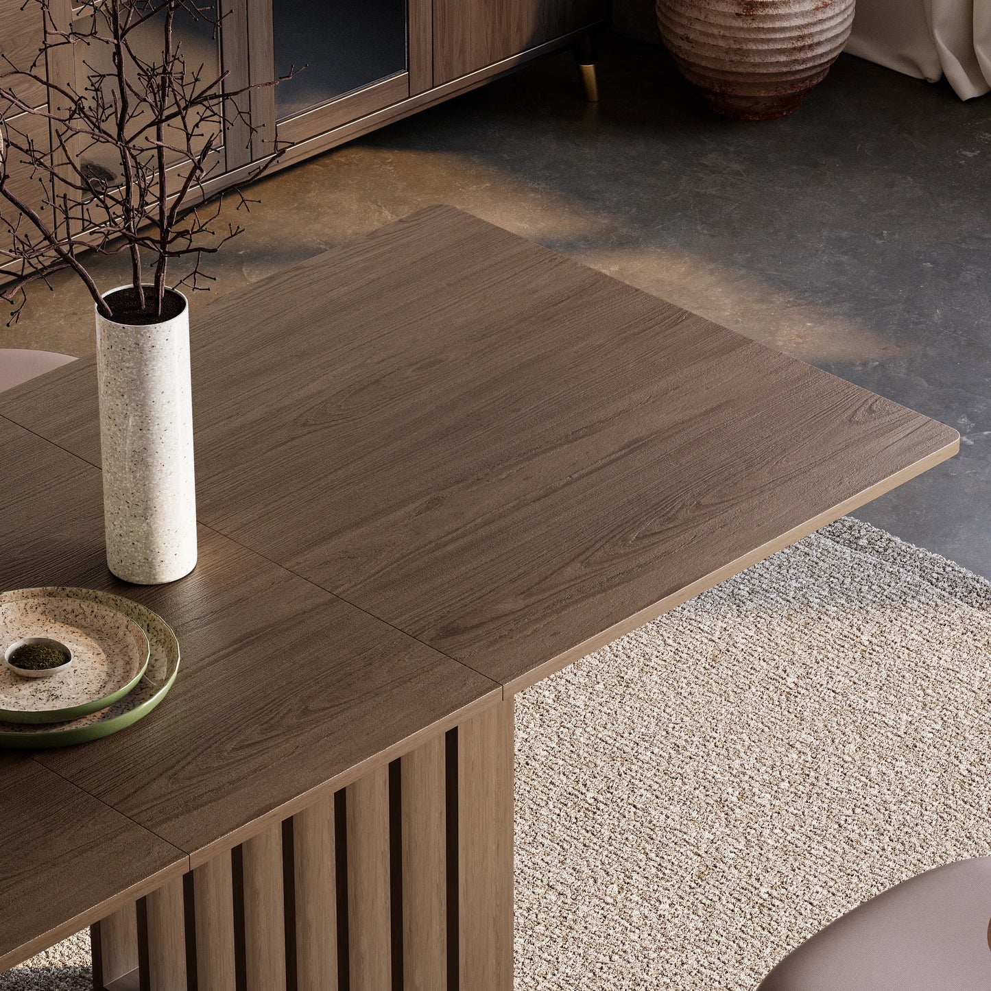 Japandi Walnut Dining Table