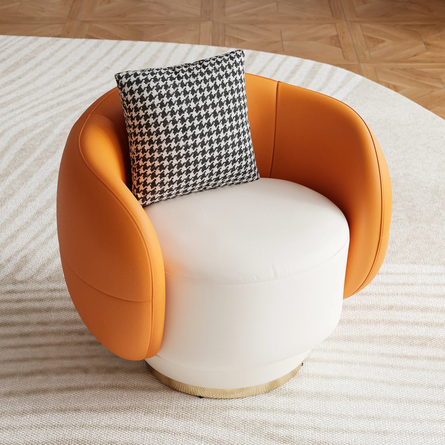 Suncurve Leather Swivel Accent Chair