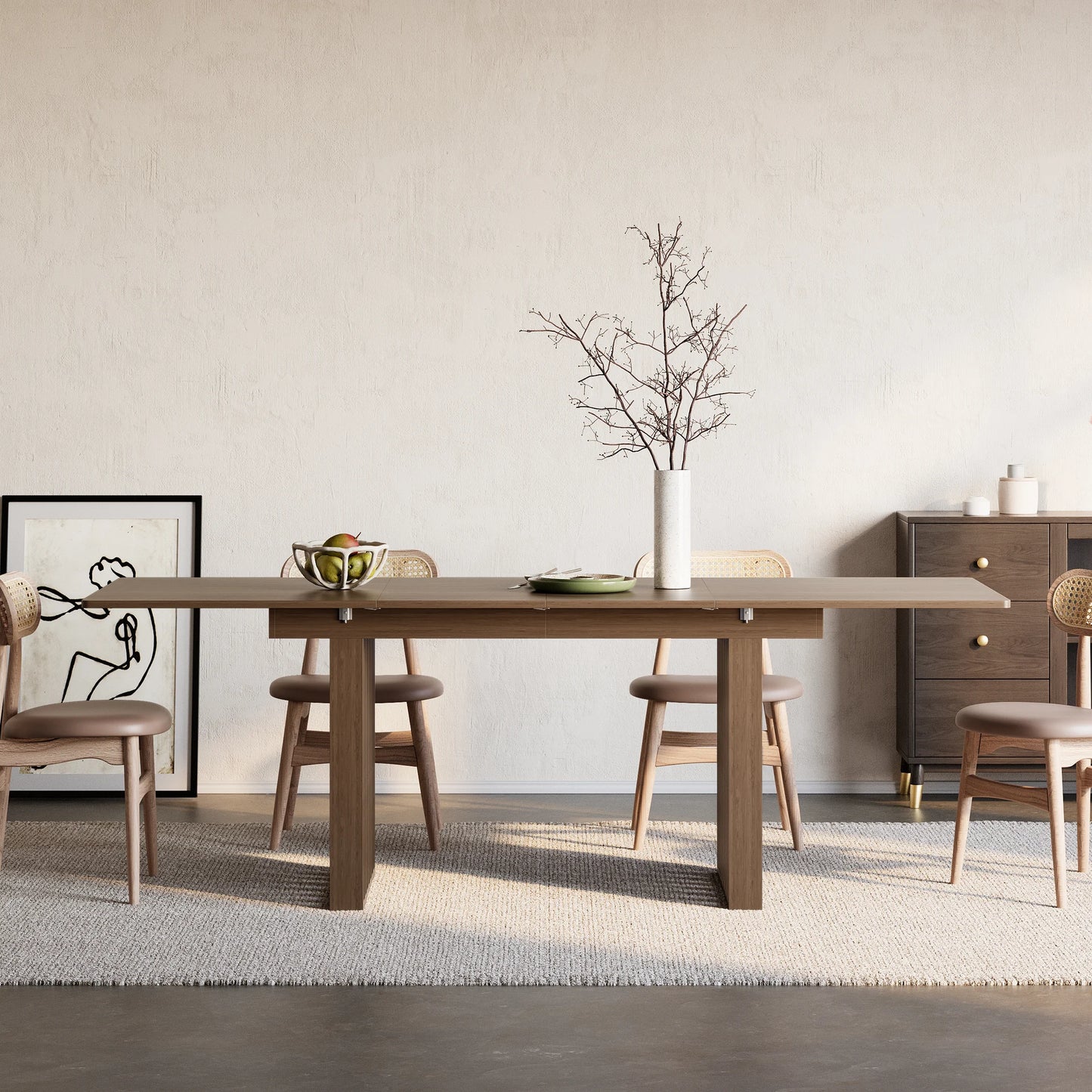 Japandi Walnut Dining Table