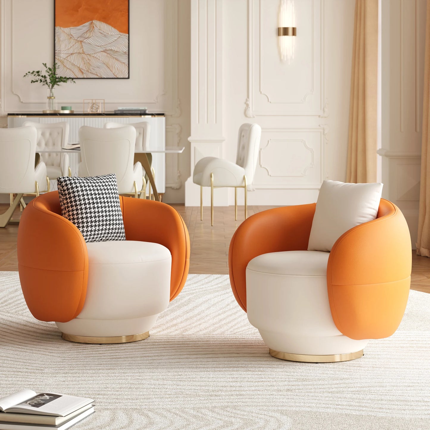 Suncurve Leather Swivel Accent Chair