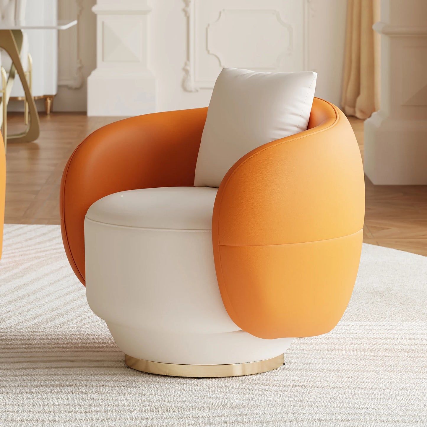 Suncurve Leather Swivel Accent Chair