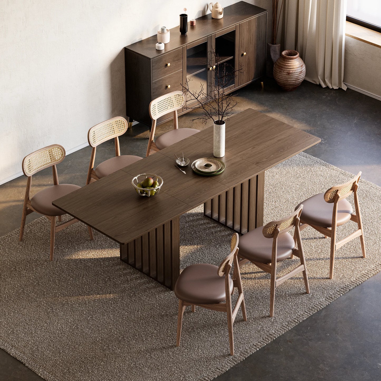Japandi Walnut Dining Table