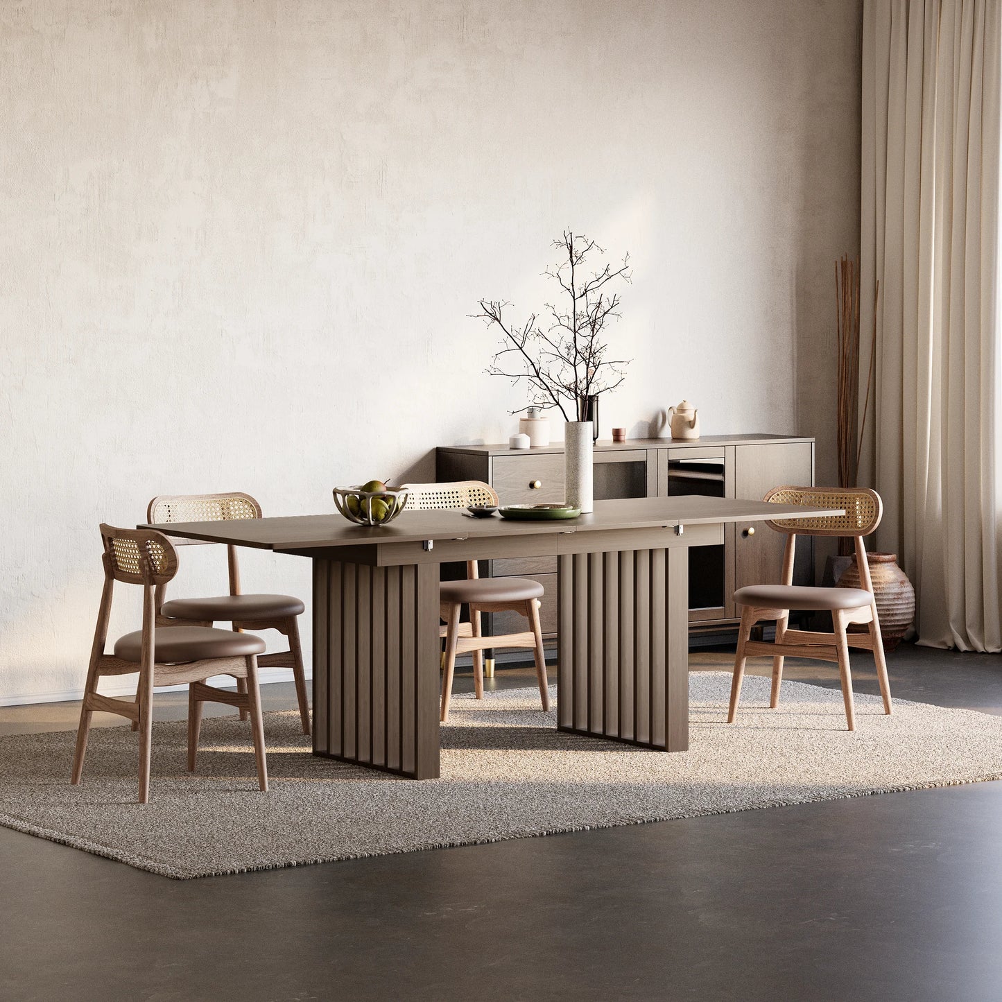 Japandi Walnut Dining Table