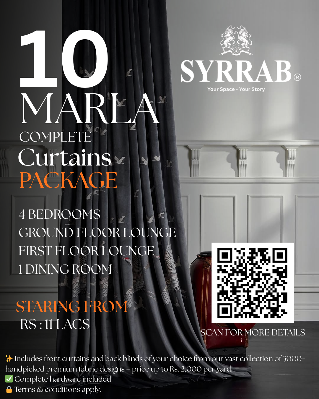 10 Marla Curtains Package