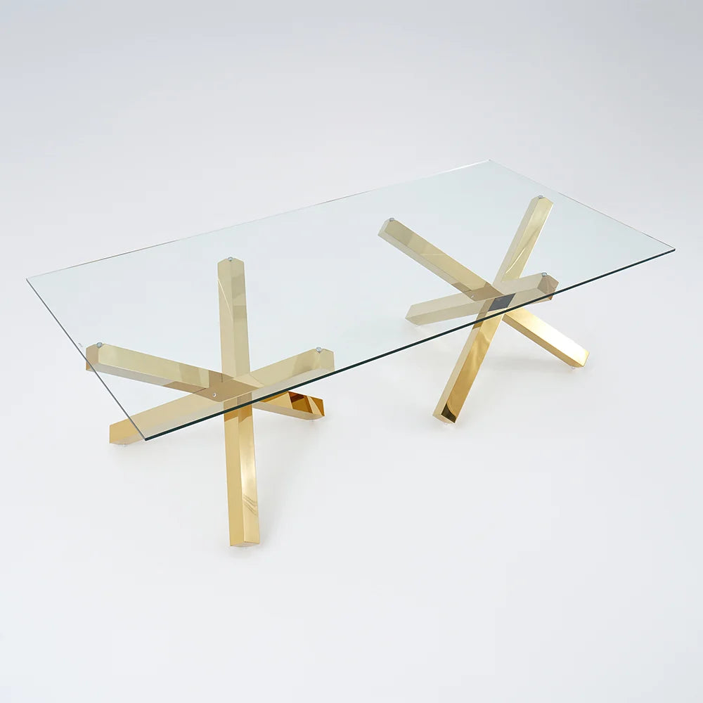 Rectangle Tempered Glass Dining Table