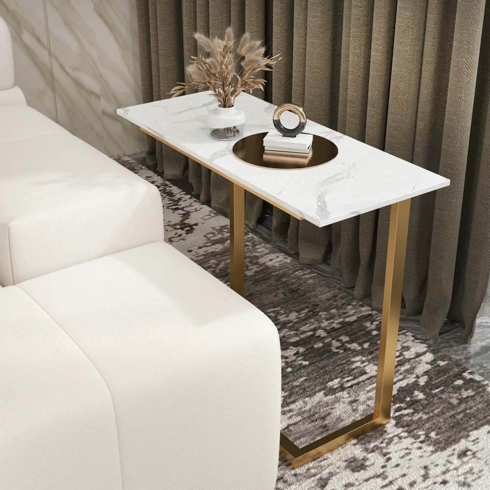 Rectangle Sintered Stone Side Table