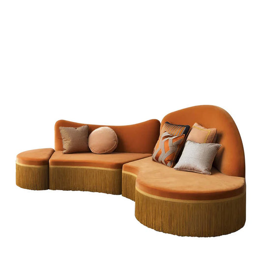 Wave Orange Sectional Sofa
