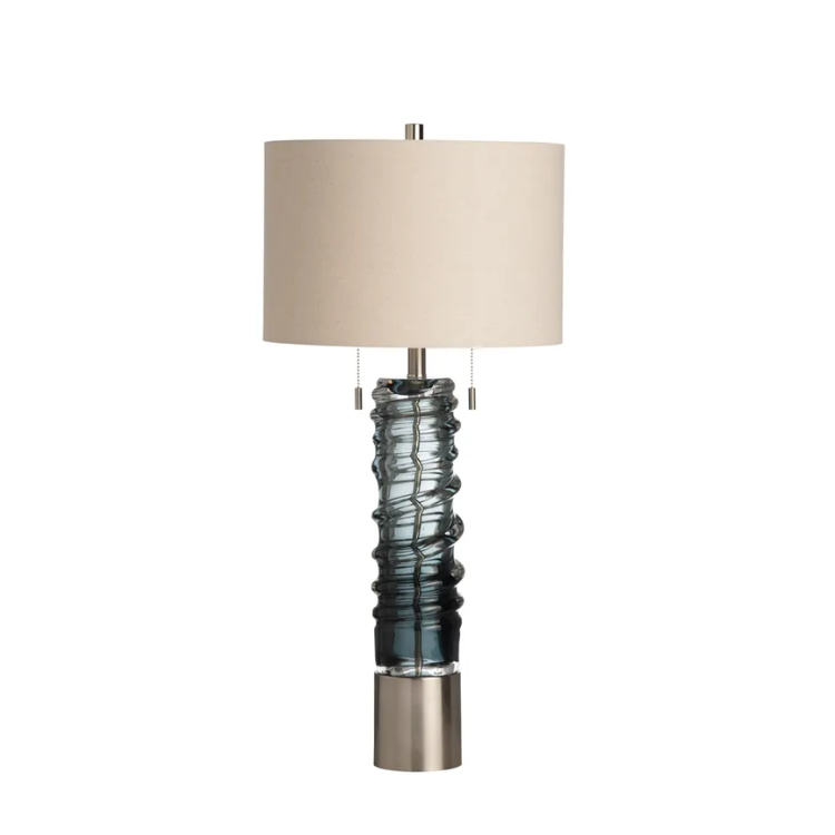 Guildford swirl twins pull chain table lamp / Pair