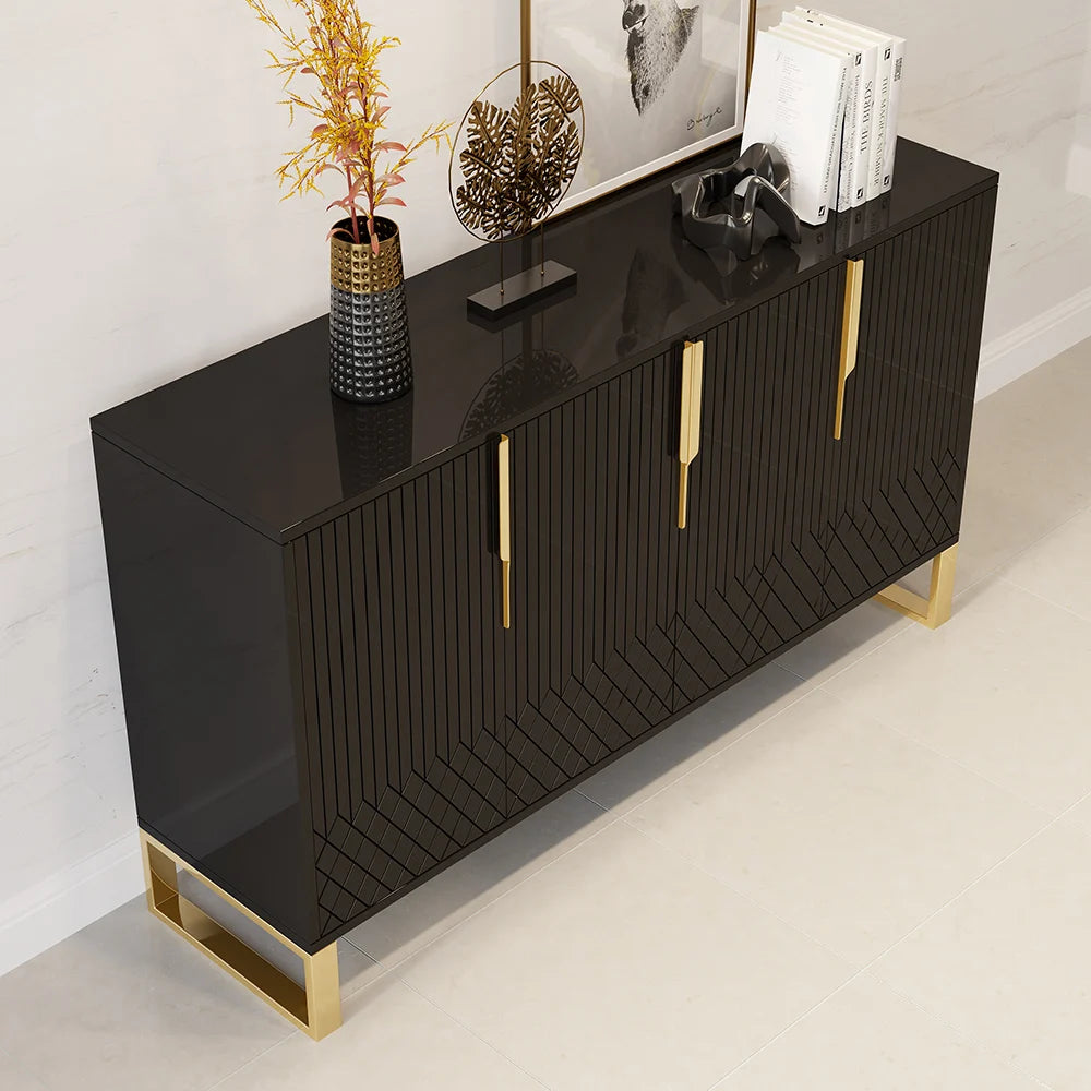 Modern Black Wood Sideboard Buffet