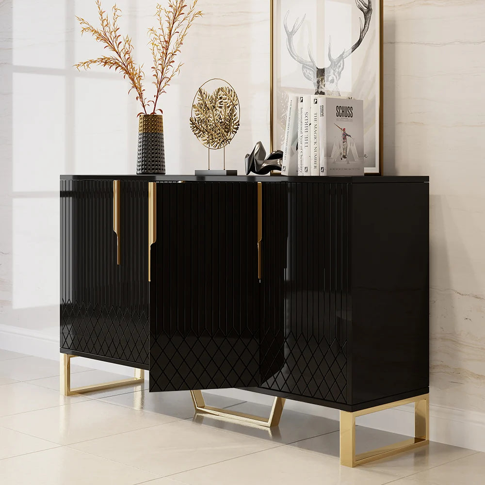 Modern Black Wood Sideboard Buffet