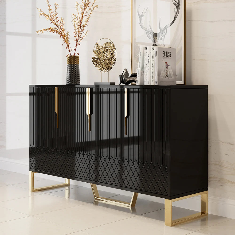 Modern Black Wood Sideboard Buffet