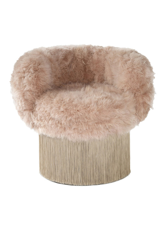 Cachemire Fur Pirouette Swivel Armchair by Lorenza Bozzoli