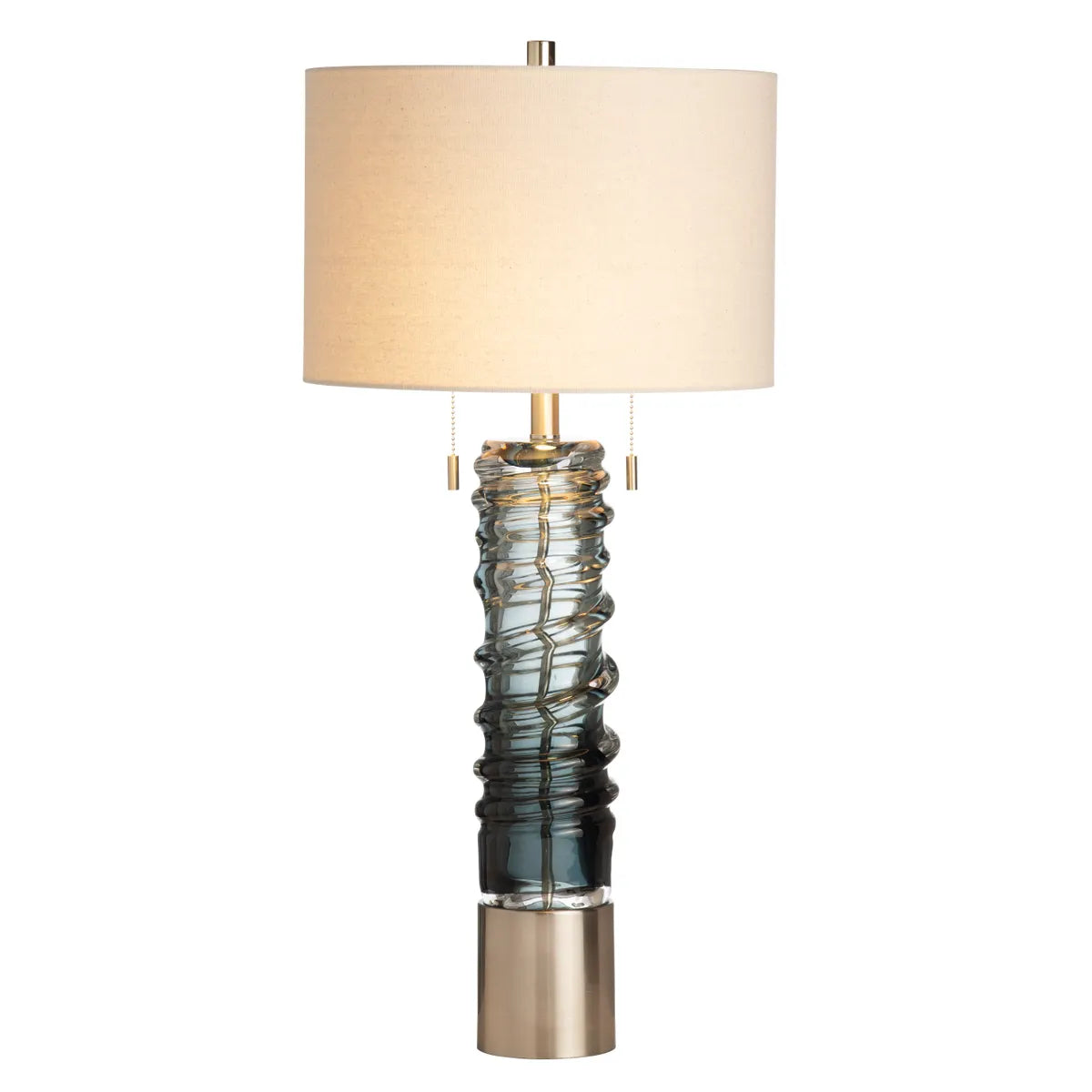 Guildford swirl twins pull chain table lamp / Pair