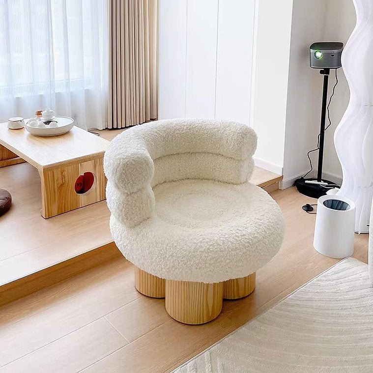 MODERN VINTAGE MARSHMALLOW SINGLE SOFA CHAIR LIVING ROOM SOLID WOOD CASHMERE DESIGNER LEISURE CHAIR