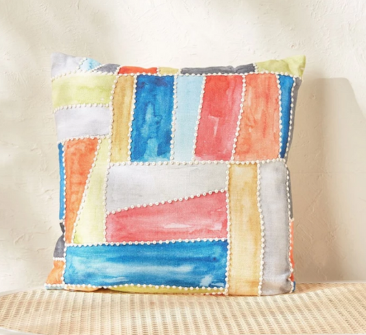 Brush Strokes Textured Filled Cushion - 40x40 cms