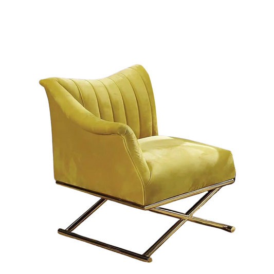 Yellow Velvet Accent Chair