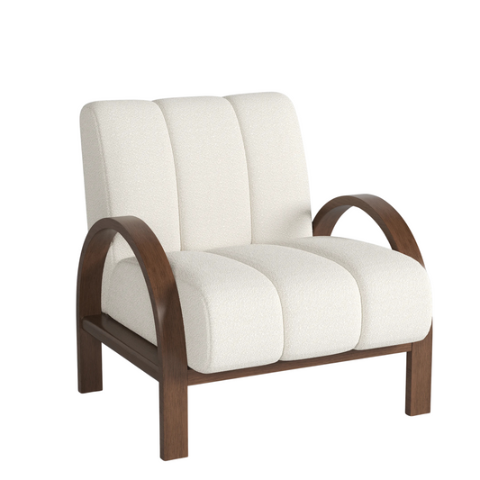 Boucle Ash Wood Accent Chair