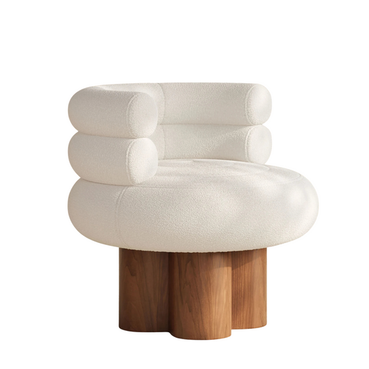 Swivel Boucle Barrel Accent Chair