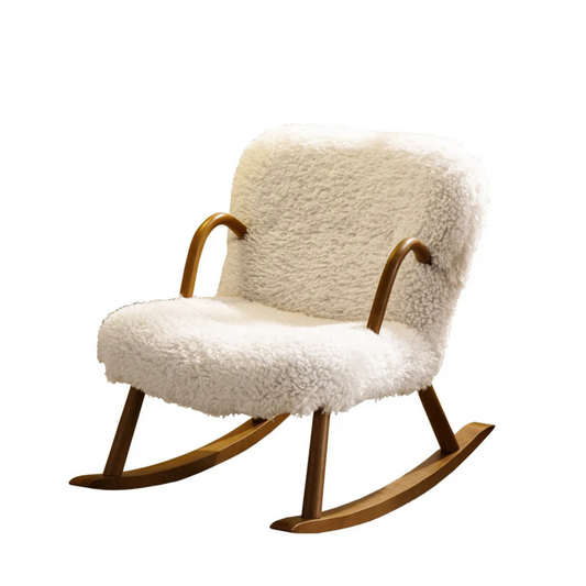 White Boucle Rocking Chair