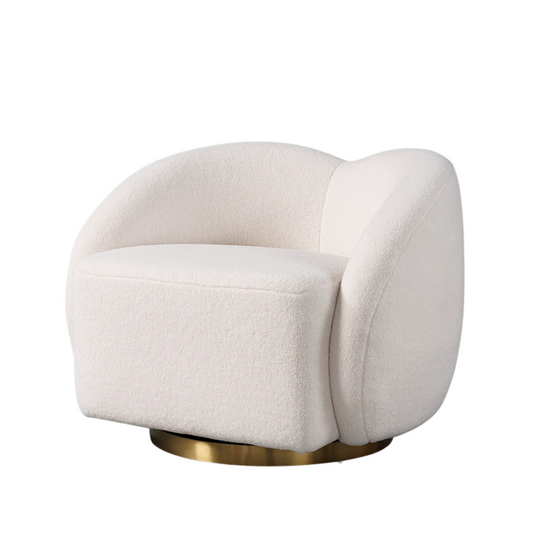 Modern White Swivel Accent Chair